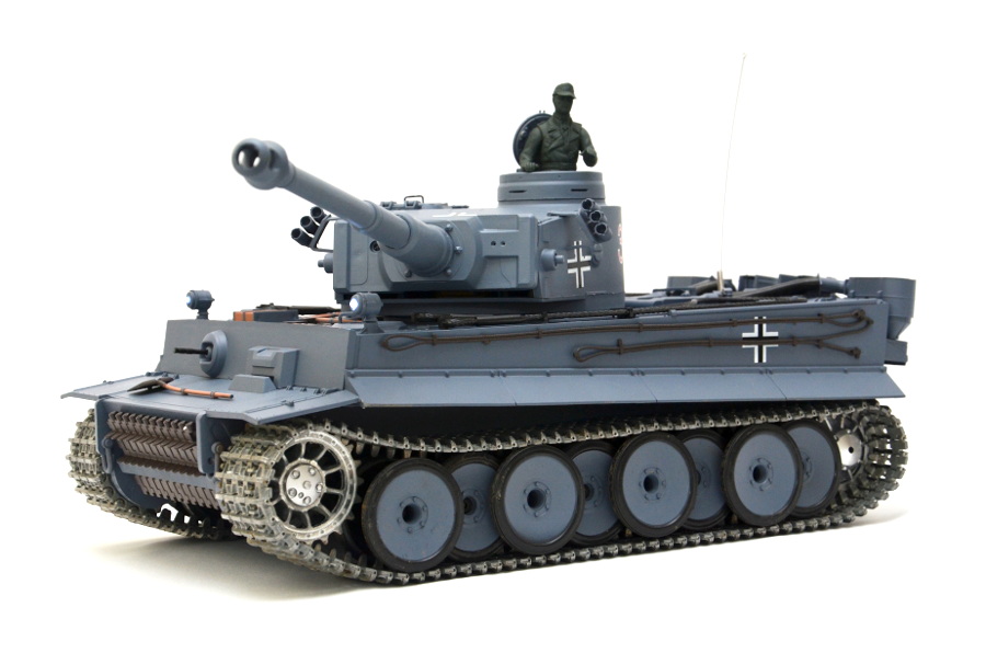 Rc Tank German Tiger I Heng Long 1:16 Grå, Røg Og Lyd, Metal Gearkasse (Stål) Og Metalskinner -2,4ghz -V 6.0 - Pro
