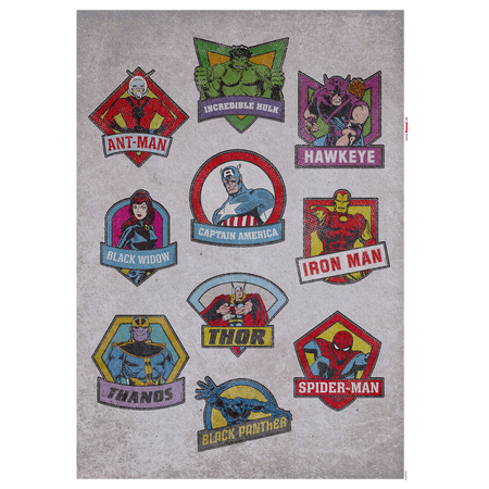 Wall Tattoo - Avengers Badges - Størrelse 50 X 70 Cm