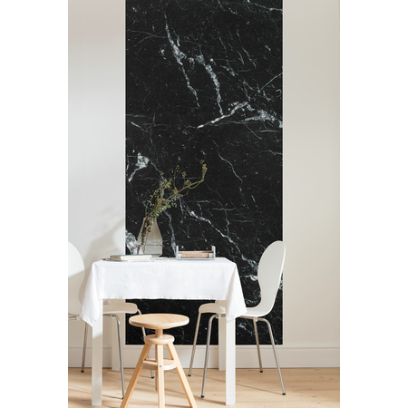 Ikke-Vævet Fototapet - Marble Nero Panel - Størrelse 100 X 250 Cm
