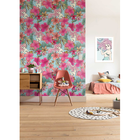 Non-Woven Wallpaper - Ariel Pink Flower - Størrelse 200 X 280 Cm