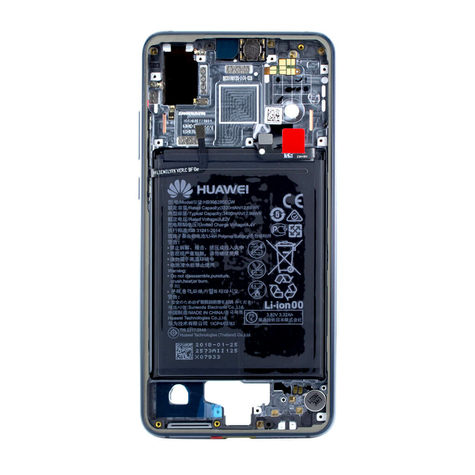 Huawei P20 - Reservedel - Centerramme Med Batteri - Blå