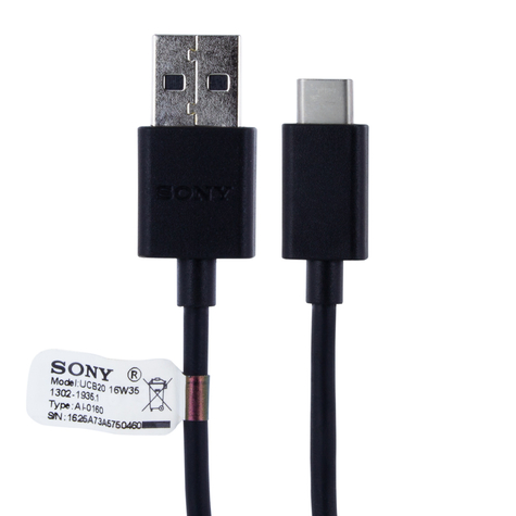 Sony - Ucb30 - Opladningskabel Usb Til Usb Type-C - 1m - Sort