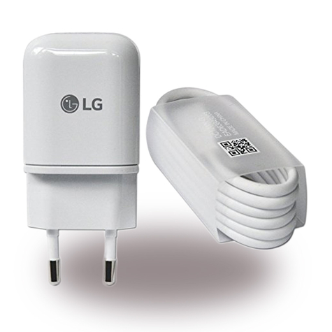 Lg Electronics - Mcs-H05 / Mcs-H06 - Usb-Strømadapter / Usb-Oplader + Opladerkabel Usb Til Usb Type C - Hvid