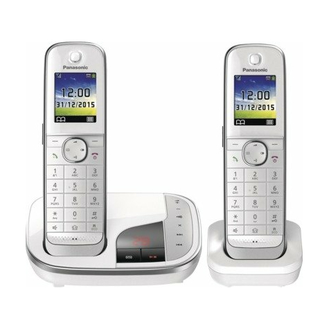 Panasonic Kx-Tgj322gw Trådløs Duo-Dect-Telefon Med Telefonsvarer, Hvid