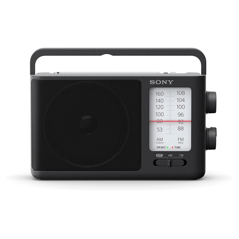 Sony Icf-506 Mw/Ukw-Radio Med Analog Stationssøgning, Sort