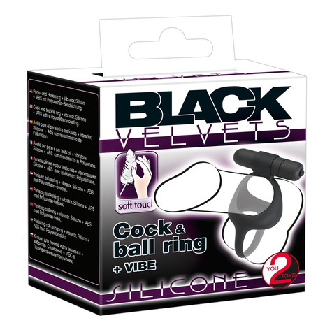 Sort Fløjlshår Cock + Ball Ring