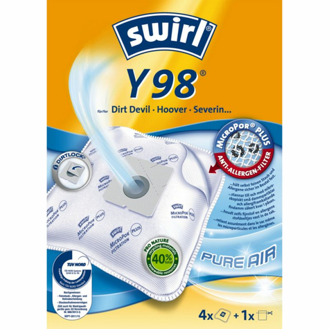 Swirl Y 98 Micropor Plus Airspace Vacuum Cleaner Bag (Pack Of 4)