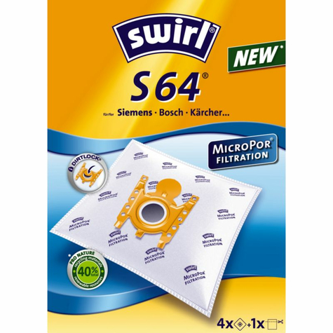 Swirl S 64 MicroPor Staubsaugerbeutel (4er Pack)
