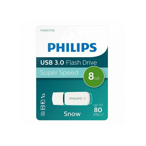 Philips Usb-Flashdrev 8 Gb 3.0 Usb-Drev Snow Super Hurtig Grøn Fm08fd75b/00