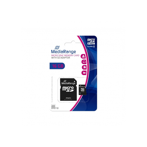 Mediarange Microsd-Kort 16 Gb Cl.10 Med Adap. Mr958