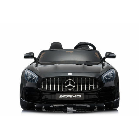 Børnekøretøj elektrisk bil Mercedes GT R dobbelt sæder licenseret 12V10AH, 2 motorer 2.4Ghz fjernbetjening, MP3, læder sæde+EVA Sort