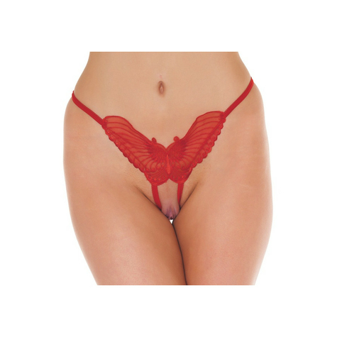 Amorable By Rimba - Open Butterfly String - One Size - Rød