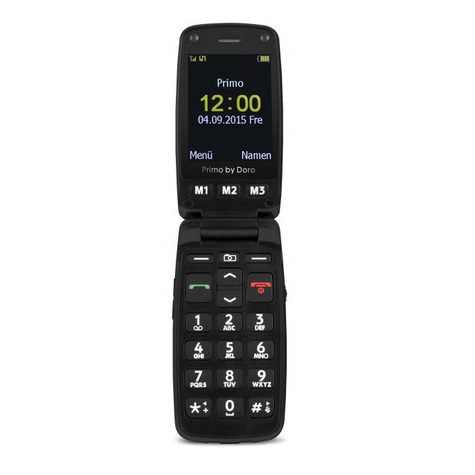 Doro Primo 406 - Flip Case - 6,1 Cm (2,4 Tommer) - 0,3 Mp - Bluetooth - 1050 Mah - Sort - Sølv