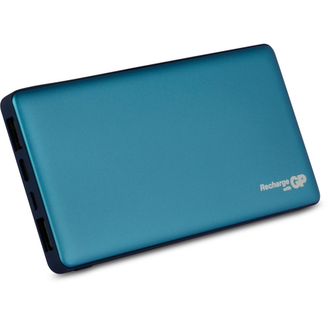 gp battery portable powerbank mp10ma - blå - universal - rektangel - ce - lithium polymer (lipo) - 10000 mah
