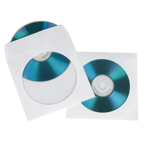 Hama Cd-Papirhylstre - Hvid - 100 Stk. Pr. Pakke - 1 Disk - Hvid - Papir
