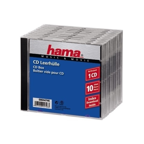 Hama Cd Jewel Case Standard - Pakke 10 - 1 Disk - Transparent