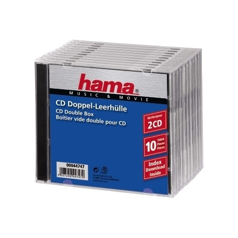 Hama Cd-Dobbelt Smykkeskrin Standard - Pakke 10 - 2 Diske - Gennemsigtig