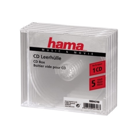 Hama Cd/Cd-Rom Sleeves - Klar - 5 Pakker - 1 Disk - Gennemsigtig
