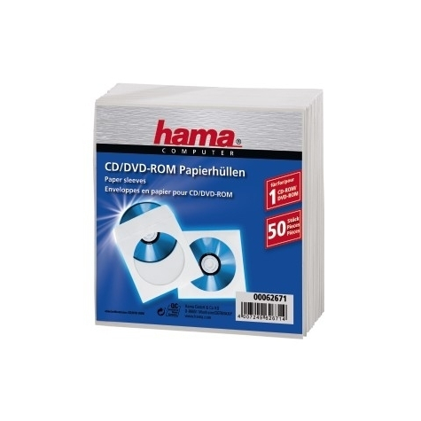 Hama Cd-Rom-Papirhylstre 50 - Hvid - 50 Diske - Hvid