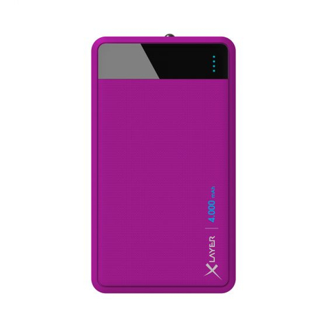 Xlayer Colour Line - Lilla - Mobil/Smartphone - Tablet - Rektangel - Lithium Polymer (Lipo) - 4000 Mah - Usb