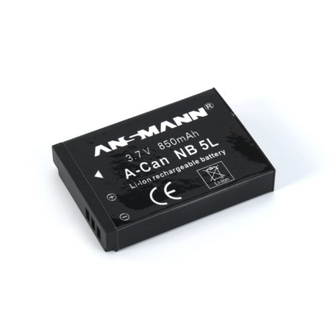 Ansmann Li-Ion Batteripakker A-Can Nb 5 L - Lithium-Ion (Li-Ion) - 750 Mah - - - Canon Ixus 800is / 900 Ti - 3,7 V - Sort