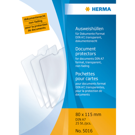 Herma 5016 - 80 X 115 Mm - Transparent - Polypropylene (Pp) - 80 Mm - 115 Mm - 25 Piece(S)