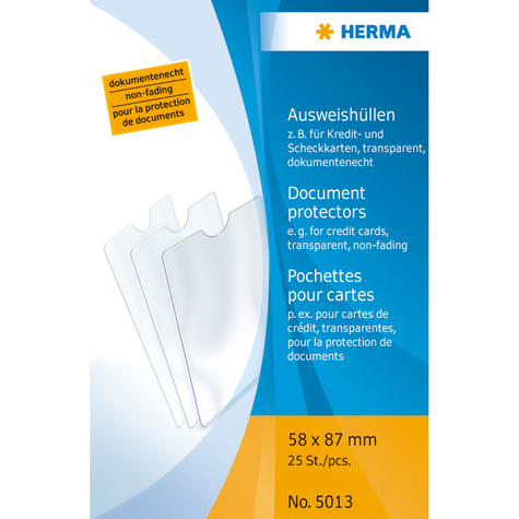 Herma 5013 - 58 X 87 Mm - Transparent - Polypropylen (Pp) - 58 Mm - 87 Mm - 25 Stk.