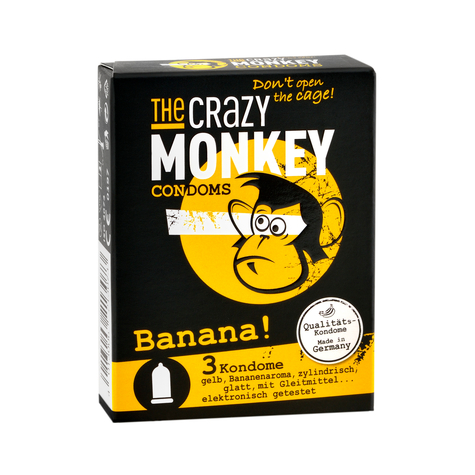 The Crazy Monkey Kondomer Banana 3 Stk.