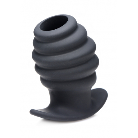 Butt Plugs  Hive Ass Tunnel 4" Silicone Ribbed Hollow Anal Plug - Large