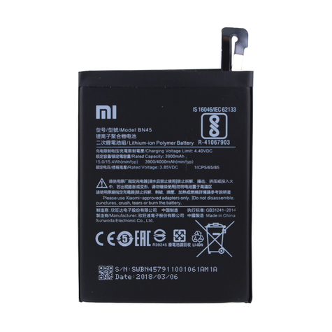 Xiaomi Bn45 Xiaomi Redmi Note 5 Lithium-Ion-Batteri 3900mah