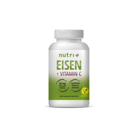 Nutri+ Jern + C-Vitamin, 240 Tabletter Dosis