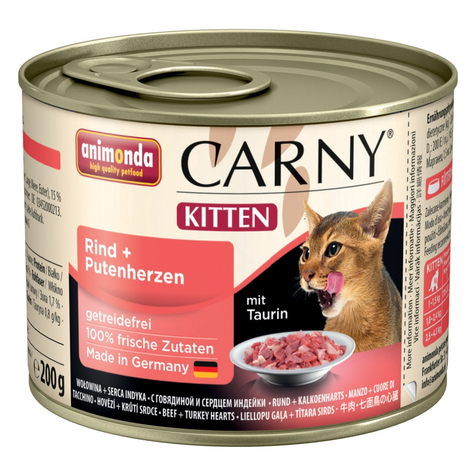 Animonda Cat Carny,Carny Kitten Oksekød+ Kalkunh.200gd