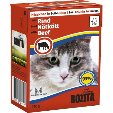 Bozita,Bz Cat Häpp.Sauce Oksekød 370gt