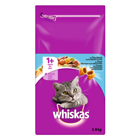 Whiskas,Whis.Dry.Adult 1+ Tun 3,8kg