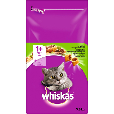 Whiskas,Whis.Dry.Adult 1+ Lam 3,8kg