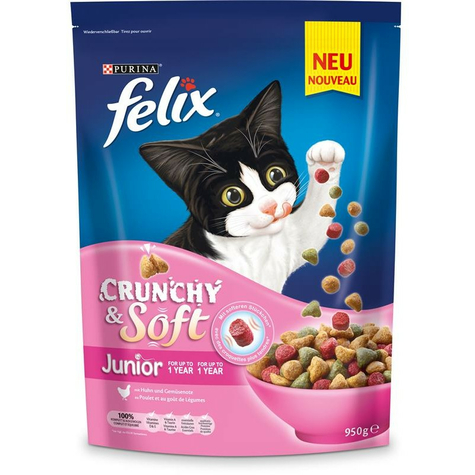Nestle Cat,Fel.Crunchysoft Jun. Kylling 950g