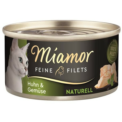 Miamor Fine Fileter Naturlig Kylling Og Grøntsager 80g