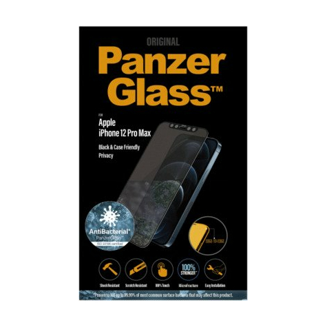 Panzerglass Apple Iphone 12 Pro Max Cf Antibakteriel Privatliv E-To-E, Sort