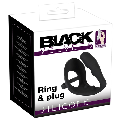 Black Velvets Cock Ring Og Anal Plug
