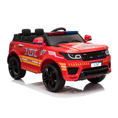 Børnekøretøj - Elektrisk Bil Brandvæsen Rr002 - 12v7ah Batteri, 2 Motorer- 2,4ghz Fjernbetjening, Mp3+Siren