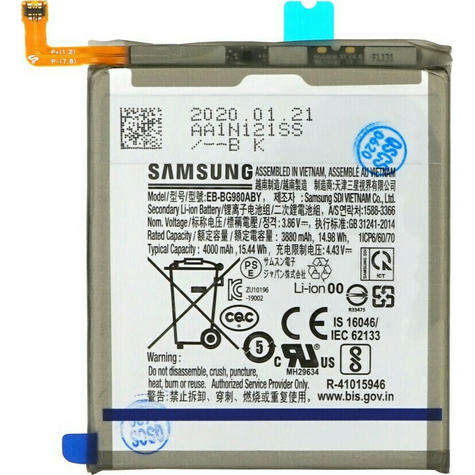 Samsung Eb-Bg980aby Li-Ion Batteri Samsung G980f Galaxy S20 4000mah