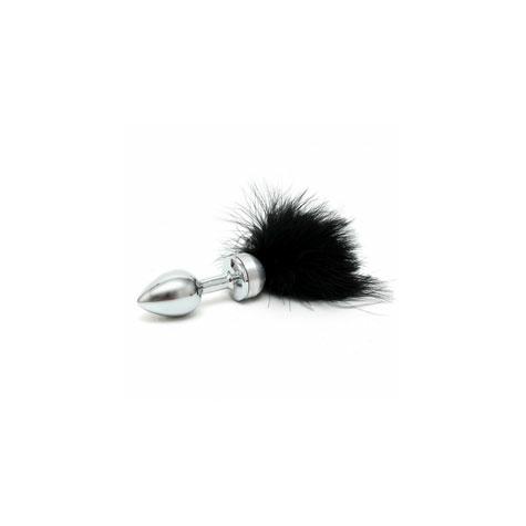 Anal Plug : Small Butt Plug With Black Feathers