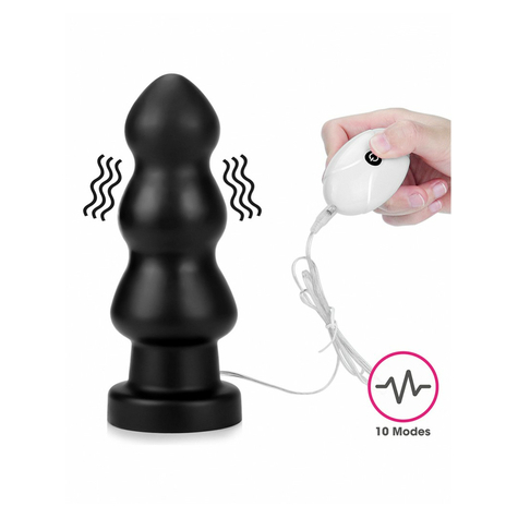 Love Toy - King Size Vibrating Anal Rigger 20 Cm - Black