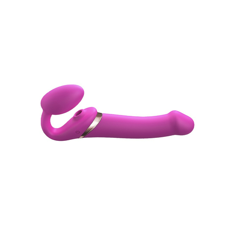 Strap-On-Me - Multi Orgasm - Strap-On Vibrator Med Slikstimulator Størrelse L - Pink