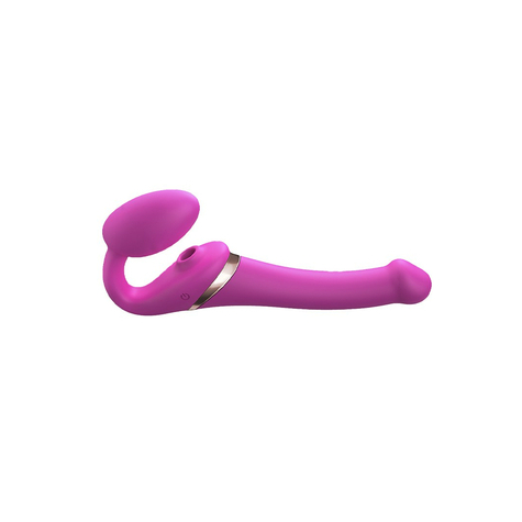 Strap-On-Me - Multi Orgasm - Strap-On Vibrator Med Slikstimulator Størrelse S - Pink
