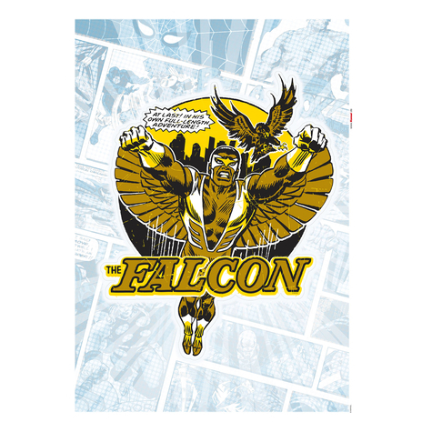 Wall Tattoo - Falcon Gold Comic Classic - Størrelse 50 X 70 Cm