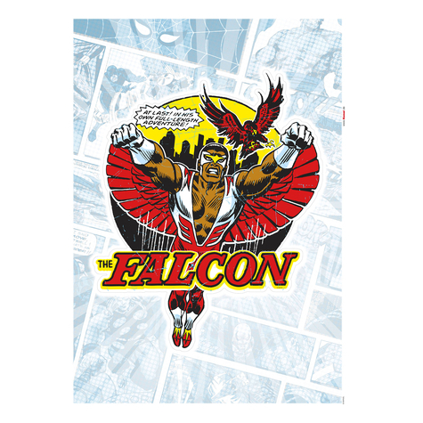 Vægtatovering - Falcon Comic Classic - Størrelse 50 X 70 Cm