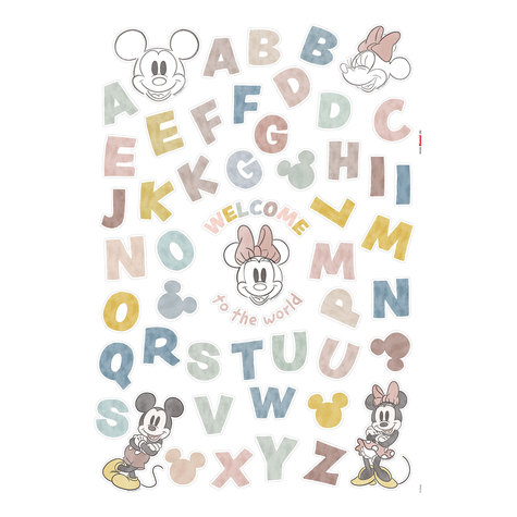Wall Tattoo - Mickey Alphabet - Størrelse 50 X 70 Cm