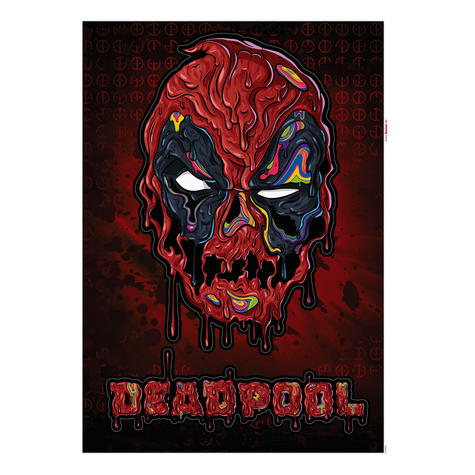 Wall Tattoo - Deadpool Meltpool - Størrelse 50 X 70 Cm