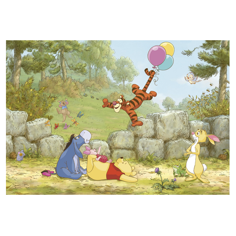 Papir Foto Tapet - Winnie The Pooh Ballooning - Størrelse 368 X 254 Cm